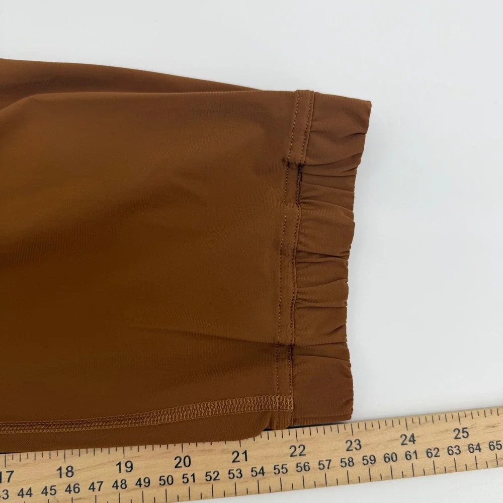 Lululemon Adapted State Jogger Women 14 Brown High-Rise Zipper Cuff W6BZ2S